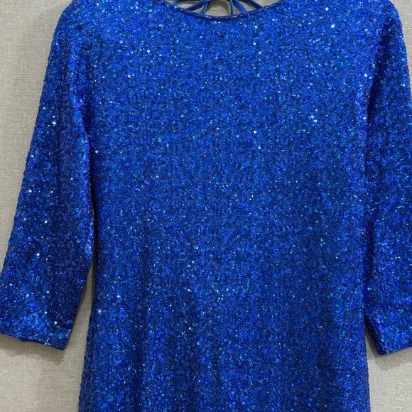 ASOS Blue Sequin Midi Dress - Picture 3 of 15